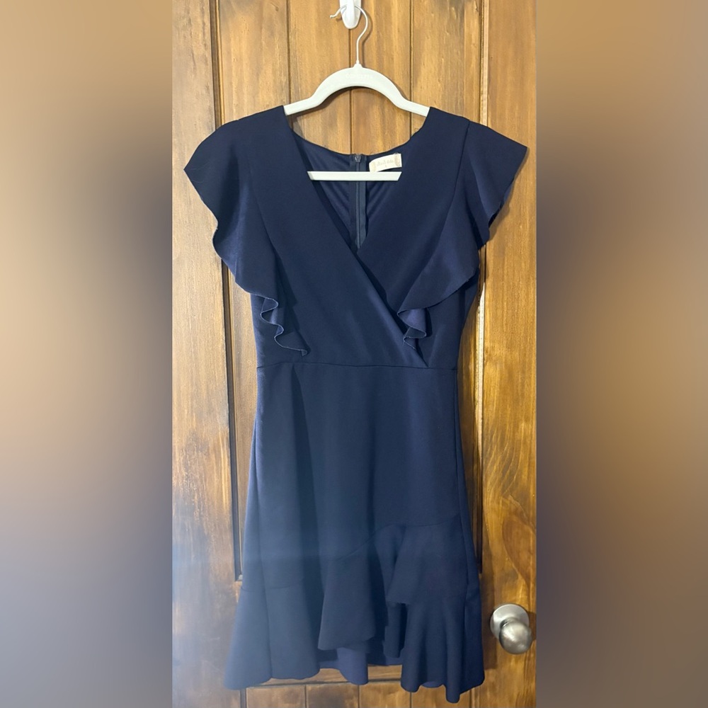 Altar’d State Navy Blue Ruffle Dress